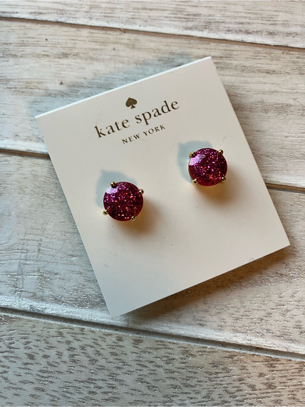 🌸kate spade New York ‘ Fuchsia Glitter’ Stud Earrings